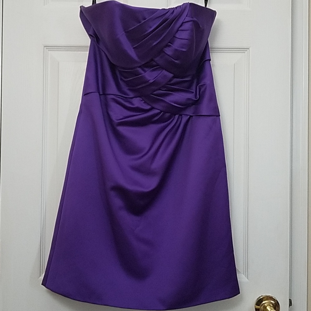 Alfred Angelo purple strapless dress